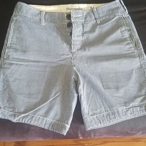 Pin striped button fly shorts